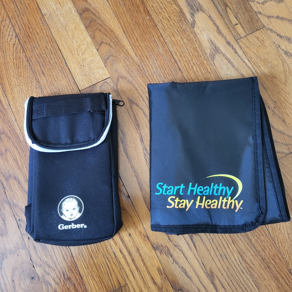 Gerber Baby Insulated Bottle Bag Pouch Portable Diaper Changing‎ Pad